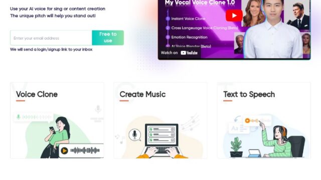 MyVocal.ai Voice Clone Text to song Text to speech