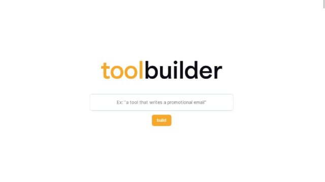 toolbuilder - Build Your Own Artificial Intelligence Generated Tool