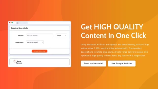 Article Forge High quality, AI content generator