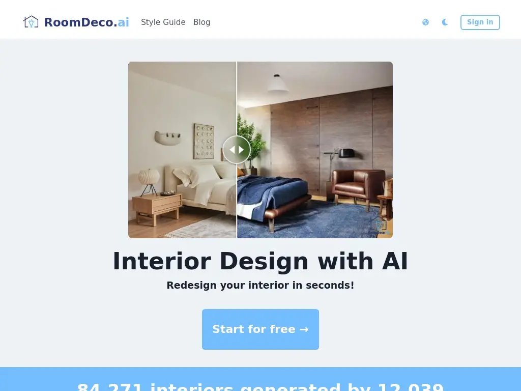 Interior Design with AI - RoomDeco AI