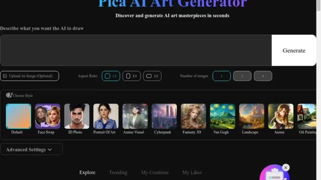 Pica AI art generator_ Make AI Art From Text & Photo