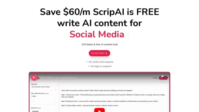 Scrip AI - Free AI writer [100% FREE - No Login required]